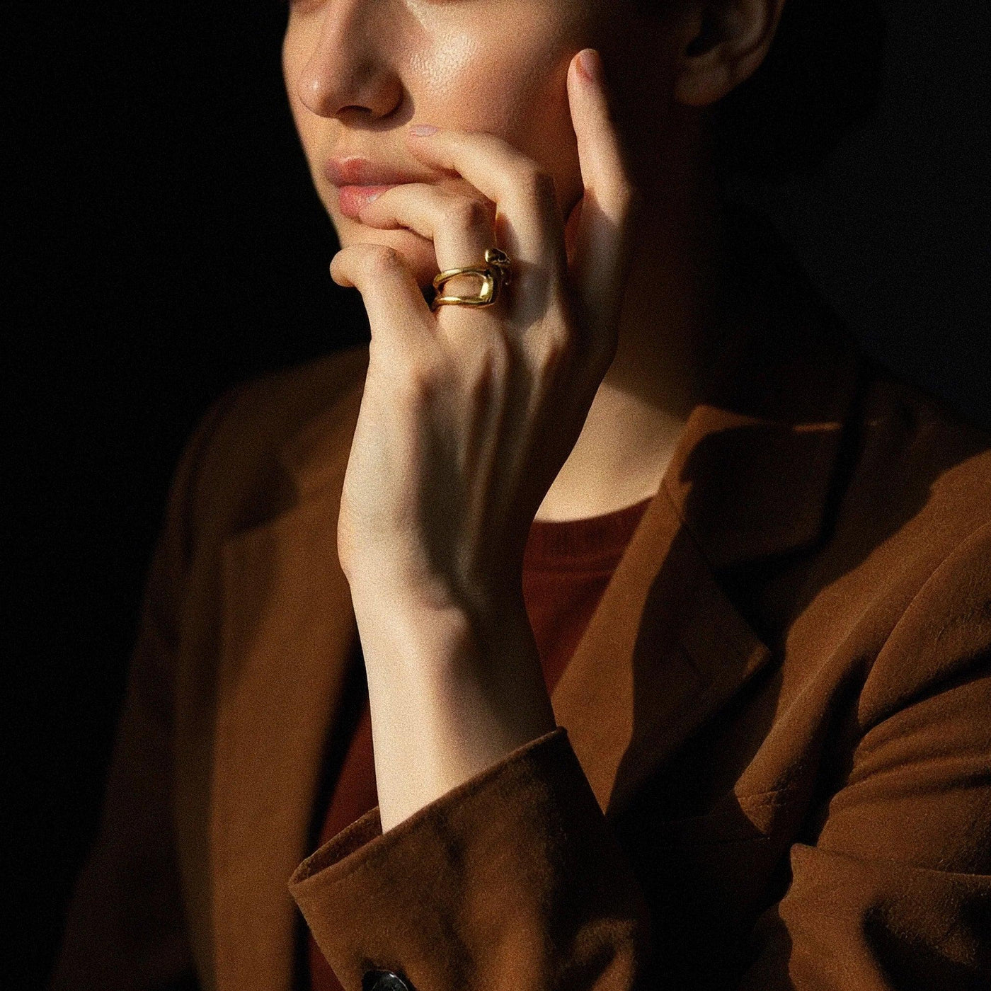 オープンバーニックリング（ゴールド）