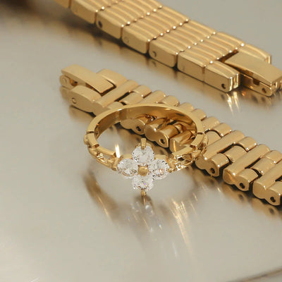 クレイステインダイヤモンドリング（花びらデザイン）