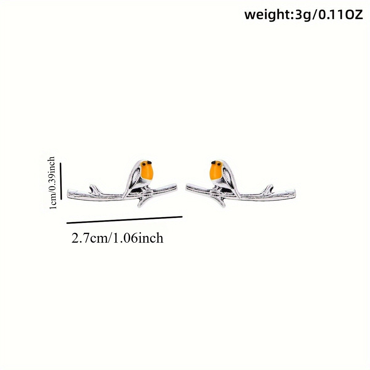 アニメーション鳥のイヤリング