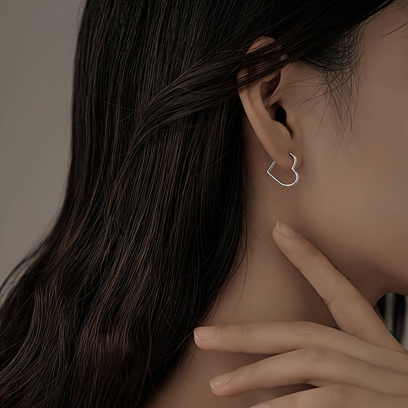 ステンレス製ゴールドハートピアス