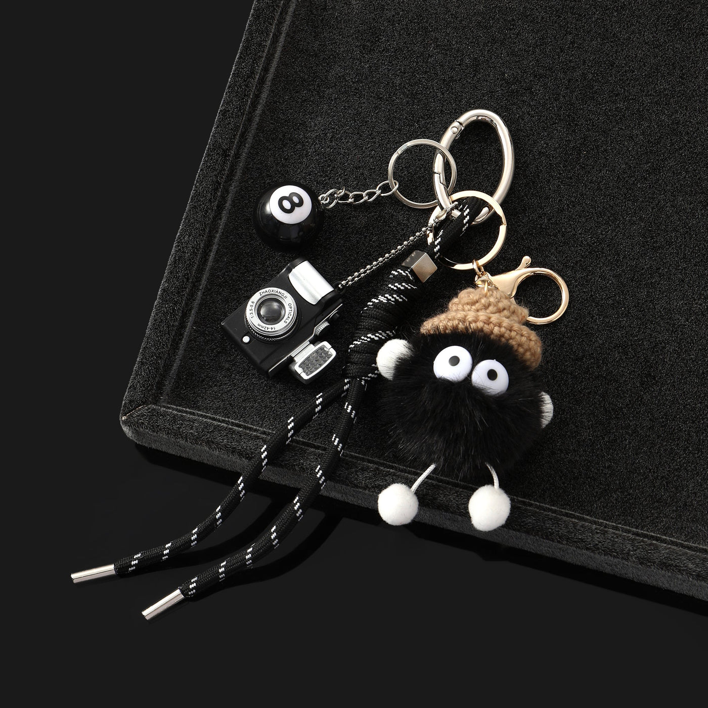 ミニ8ボールかぎ針編みビューティーバッグチャーム