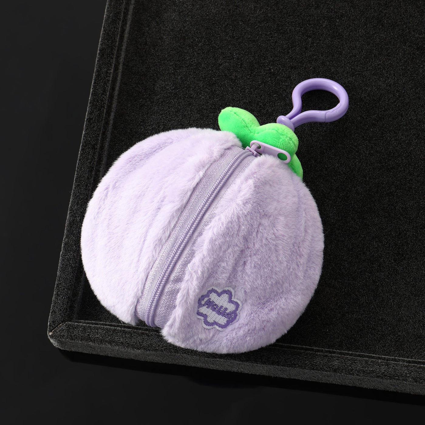 ミニファー付きジッパーポーチバッグチャーム