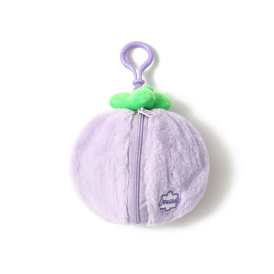 ミニファー付きジッパーポーチバッグチャーム