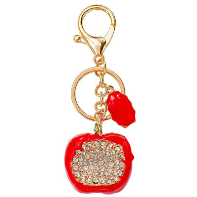 クリスタルスタッド付きアップルバッグチャーム（女の子用）
