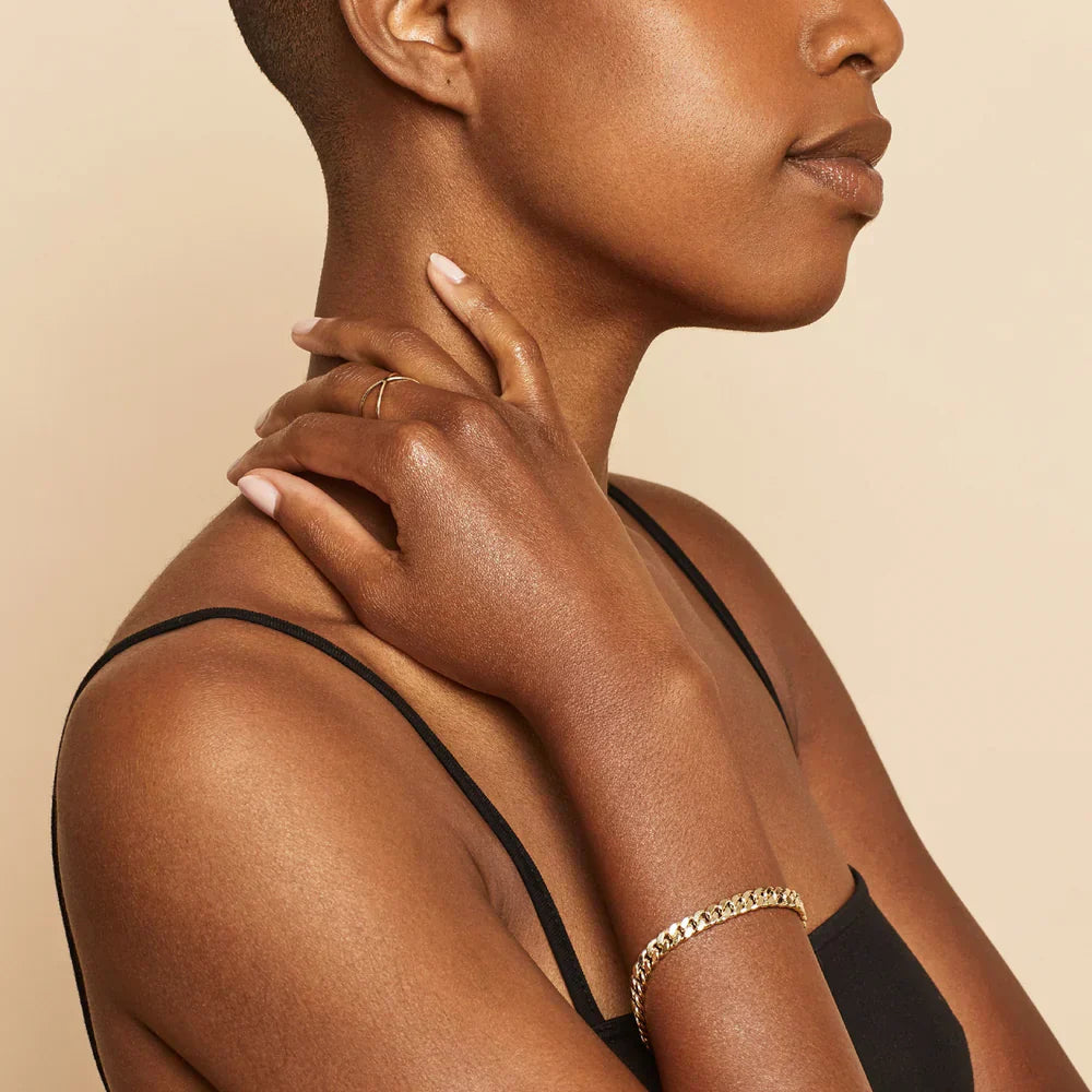 アンティークゴールドエステートキューバブレスレット