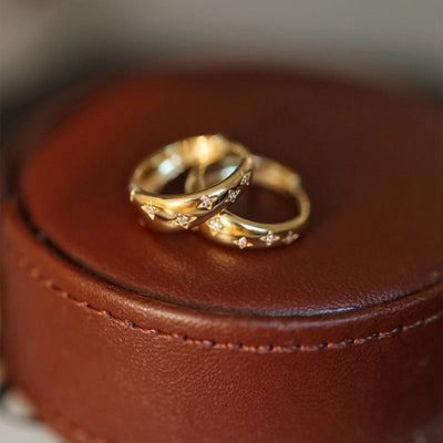 高級ゴールドとシルバーのイヤリング