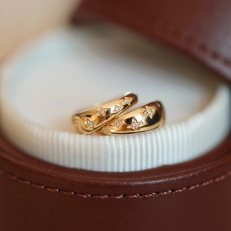 高級ゴールドとシルバーのイヤリング