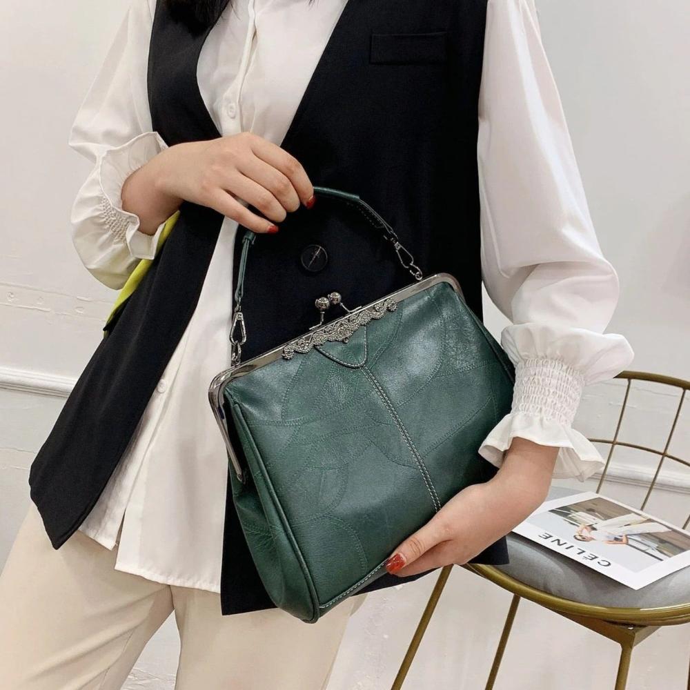 レトロロック式ハンドバッグ